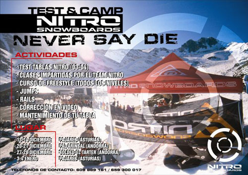Novedades para la temporada 2003/2004 en lo que respecta al snowboard (competiciones, equipamiento, camps...) en Valgrande-Pajares